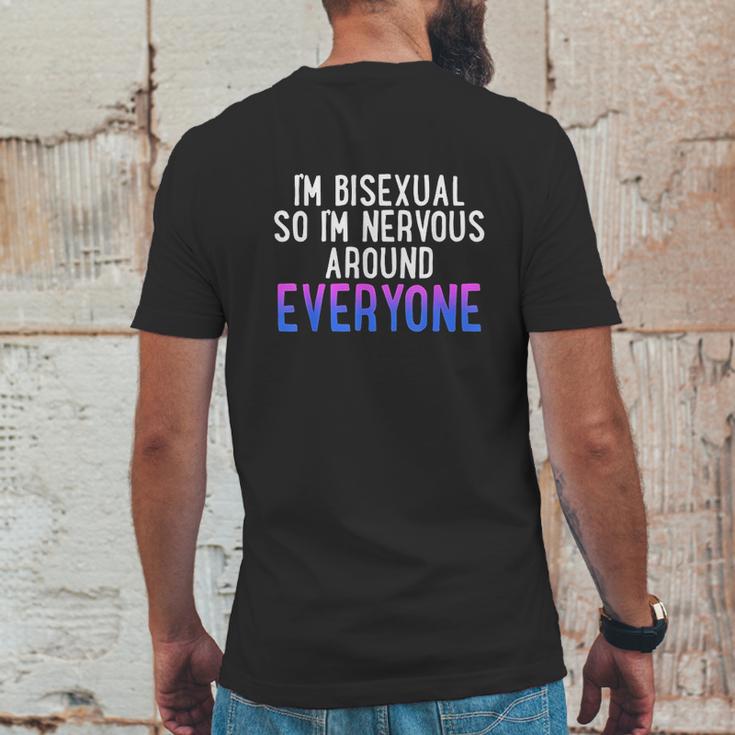 Im So Im Nervous Around Everyone Bi Pride Humor Mens Back Print T-shirt Funny Gifts