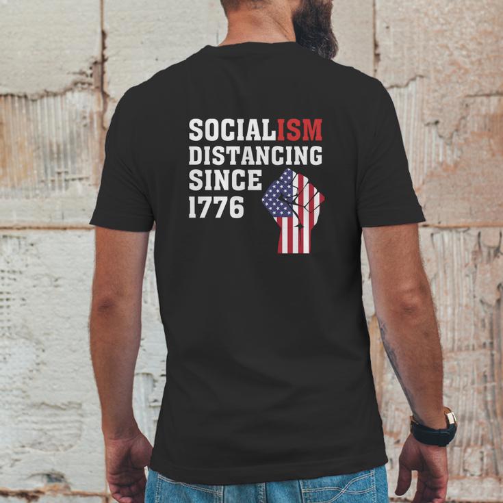 Socialism Distancing Since 1776 Raised Fist Mens Back Print T-shirt Funny Gifts