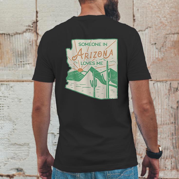 Someone In Arizona Loves Me Vintage Retro State Badge Gift Mens Back Print T-shirt Funny Gifts