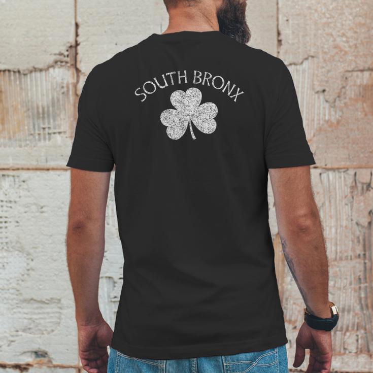 South Bronx Ny Irish Shamrock Distressed White Print Mens Back Print T-shirt Funny Gifts