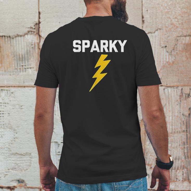 Sparky Funny Saying Electrician Mens Back Print T-shirt Funny Gifts