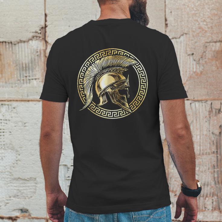 Spartan Helmet Gold Gladiator Sparta Greek Gym Workout Mens Back Print T-shirt Funny Gifts