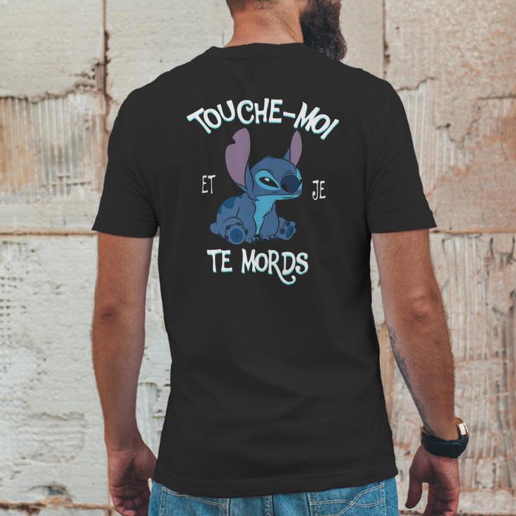 Stitch Touche Moi Et Je Te Mords Mens Back Print T-shirt Funny Gifts