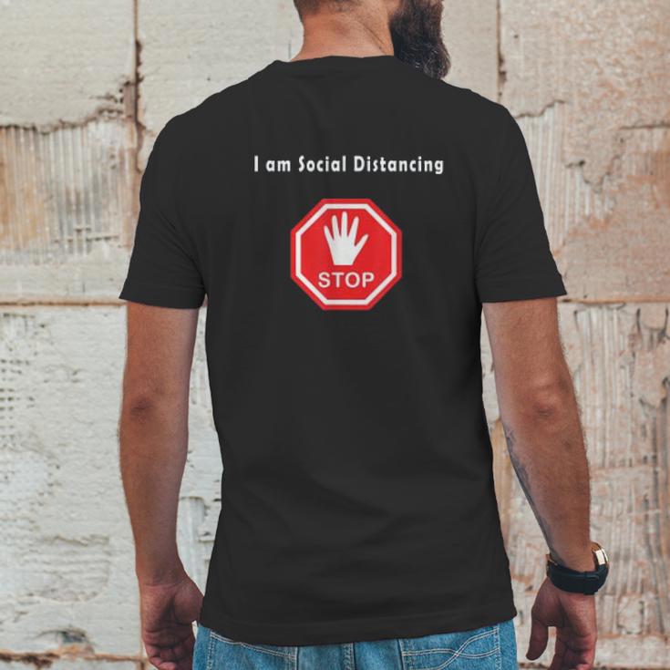 Stop I Am Social Distancing Mens Back Print T-shirt Funny Gifts