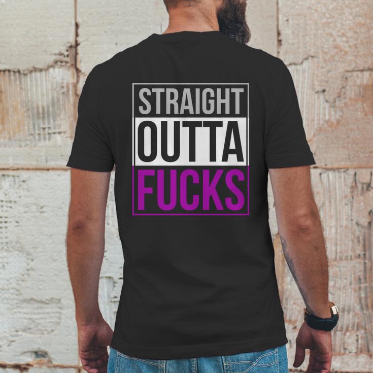 Straight Outta Fucks Pride Asexuality Asexual Flag Lgbt Gift Graphic Design Printed Casual Daily Basic Mens Back Print T-shirt Funny Gifts