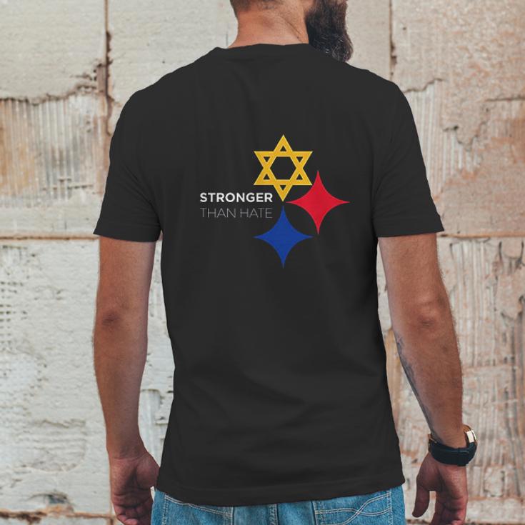 Stronger Than Hate Official Pittsburgh Steelers Steel City Star Of David Mens Back Print T-shirt Funny Gifts