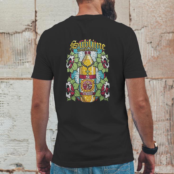 Sublime 40 Oz Bottle Slim Fit Mens Back Print T-shirt Funny Gifts