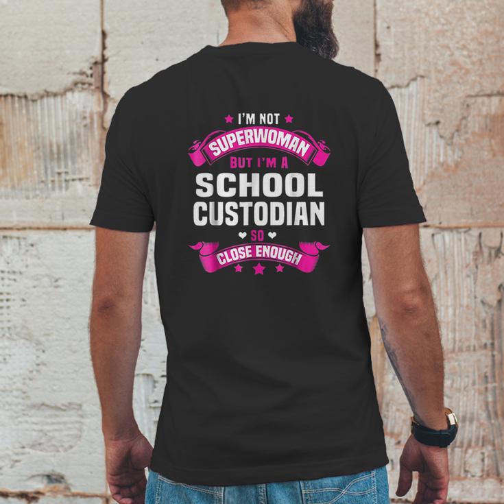 I Am Superwoman But I Am Aschool Custodian Mens Back Print T-shirt Funny Gifts