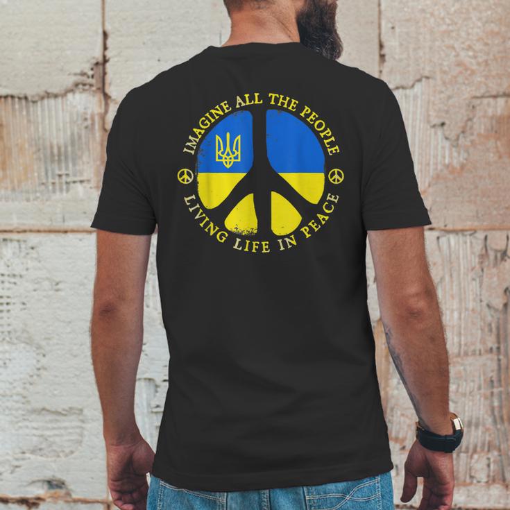 Support Ukraine Imagine All People Living Life In Peace Mens Back Print T-shirt Funny Gifts