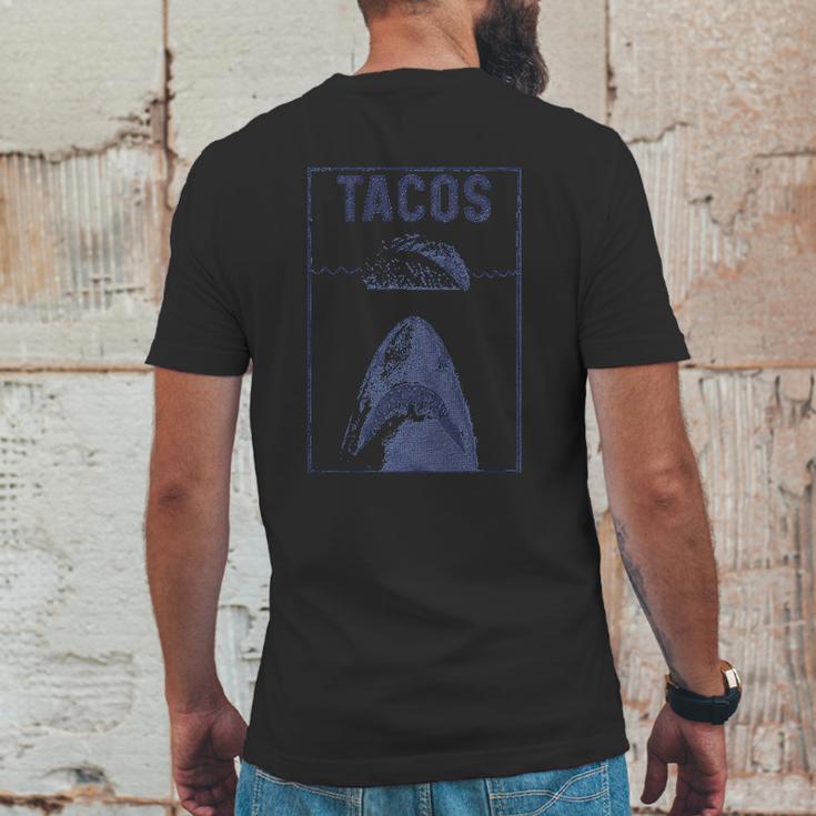 Mens Tacos Shark Funny Jaws Cinco De Mayo Mens Back Print T-shirt Funny Gifts