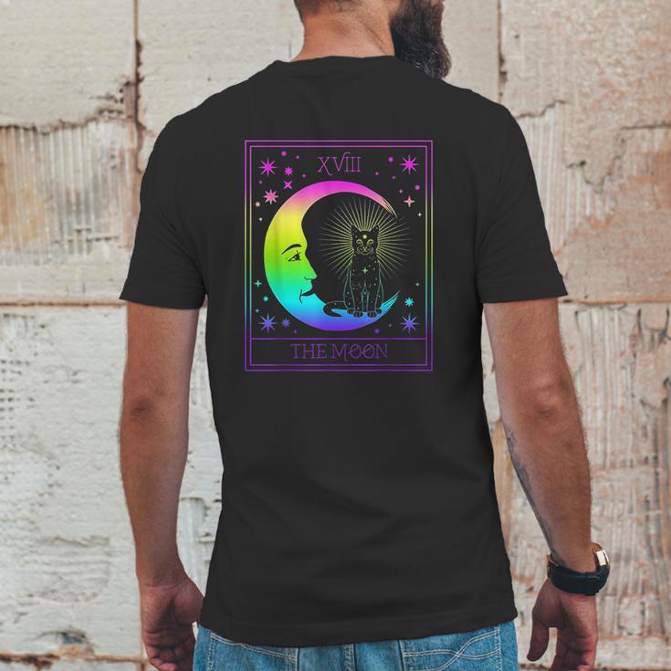 Tarot Card Crescent Moon And Cat Pastel Goth Mens Back Print T-shirt Funny Gifts