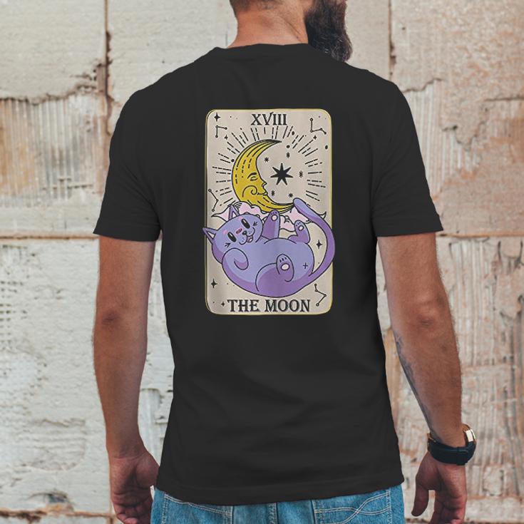 Tarot Card The Moon Xviii Kawaii Goth Pastel Cat Mystical Mens Back Print T-shirt Funny Gifts