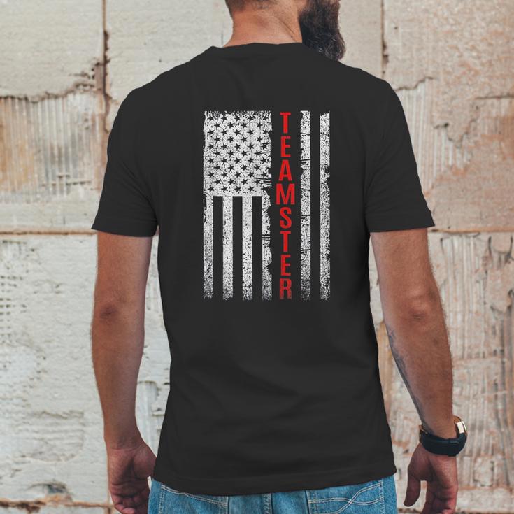 Teamster Proud American Flag Mens Back Print T-shirt Funny Gifts