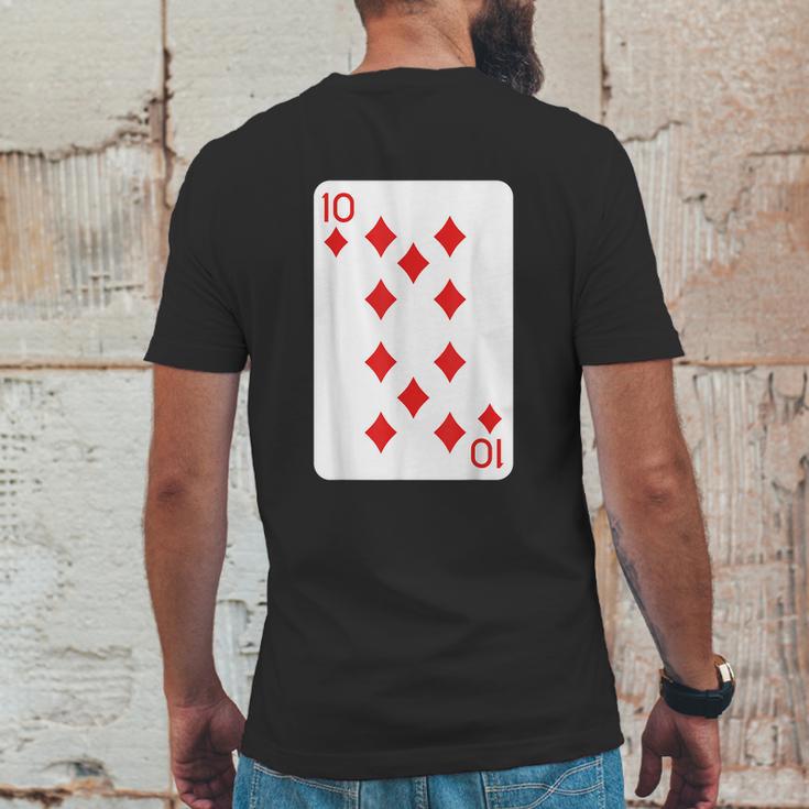 Ten Of Diamonds Playing Cards Halloween Costume Casino Easy Mens Back Print T-shirt Funny Gifts