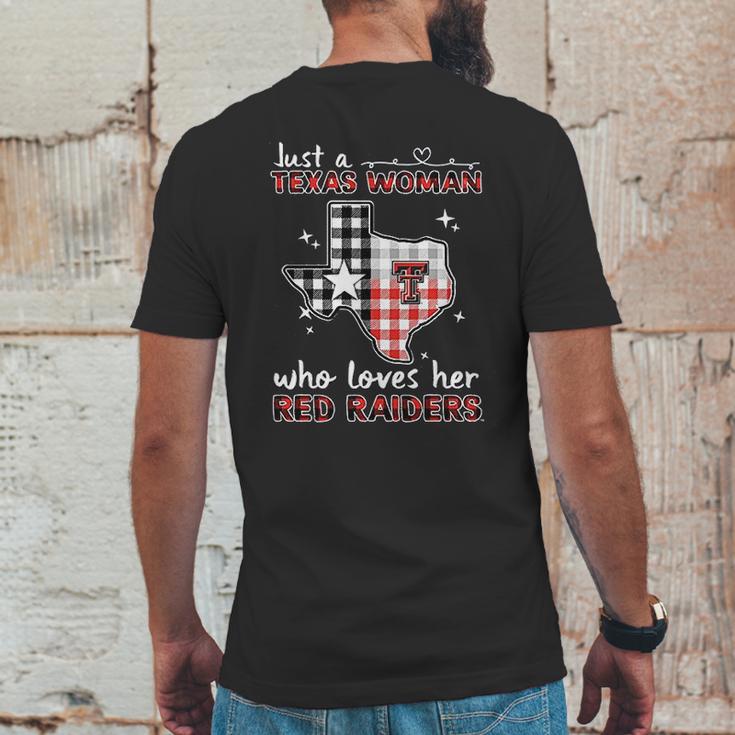 Texas Tech Red Raiders Woman Checkered Pattern State Map Mens Back Print T-shirt Funny Gifts