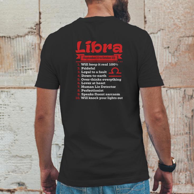 Top Ten Signs To Spot True Libra Red Color Mens Back Print T-shirt Funny Gifts