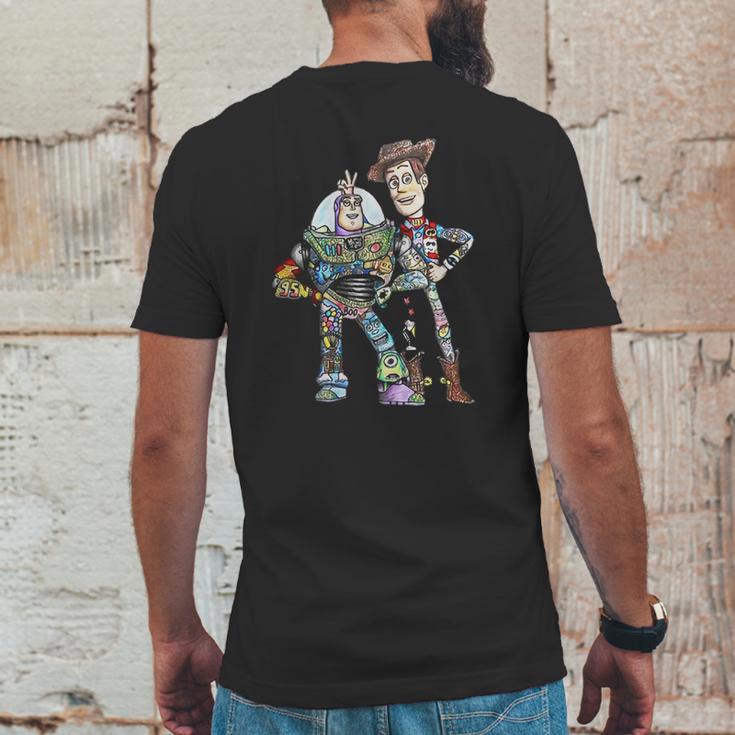 Toy Story Character Buzz Lightyear And Woody Mens Back Print T-shirt Funny Gifts