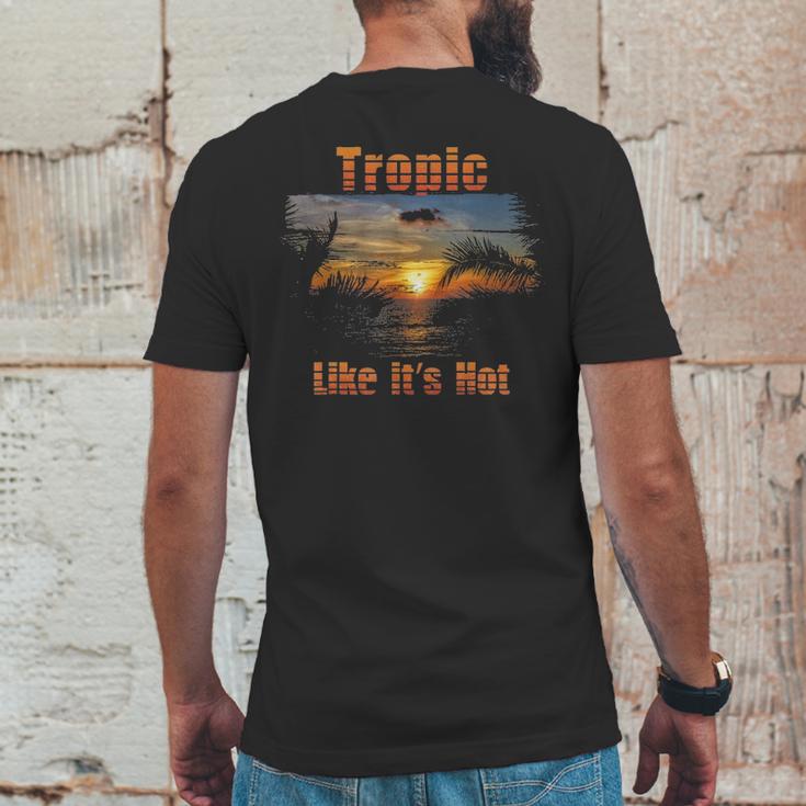 Tropic Like Its Hot Funny Retro Tropical Beach Summer Tee Mens Back Print T-shirt Funny Gifts