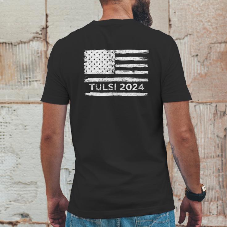 Tulsi Gabbard 2024 American Flag Mens Back Print T-shirt Funny Gifts