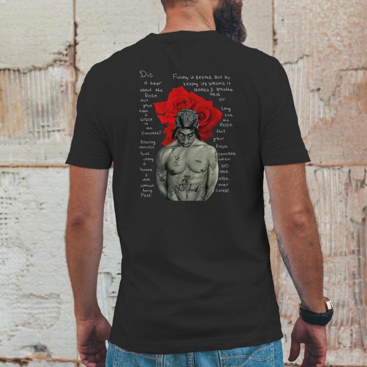 Tupac Shakur Signature The Rose That Grew From Concrete Lyrics Shirt Mens Back Print T-shirt Funny Gifts