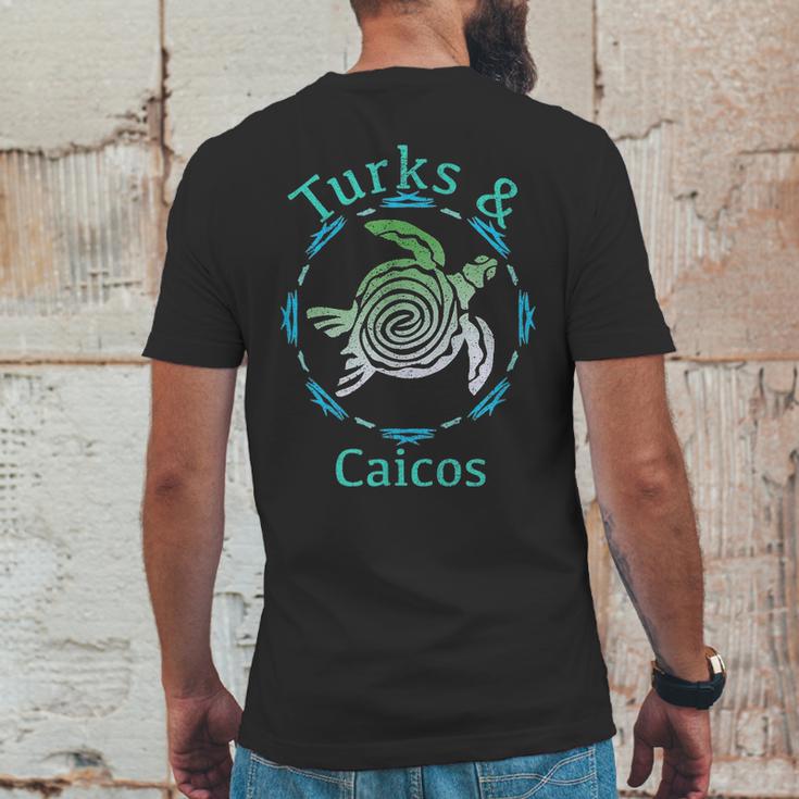 Turks & Caicos Vintage Tribal Turtle GiftMens Back Print T-shirt Funny Gifts