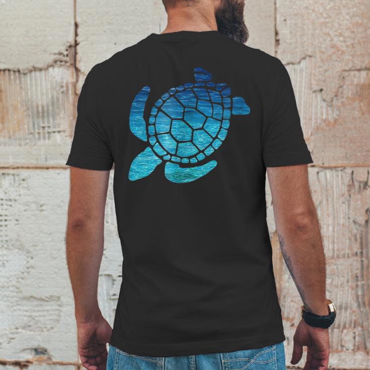 Turtle Lovers Blue Aqua Colors BeachCutes Mens Back Print T-shirt Funny Gifts