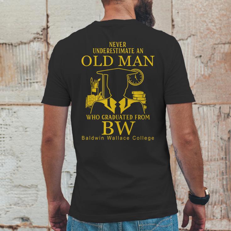 Never Underestimate An Old Man Who Graduated From Baldwin Wallace College Mens Back Print T-shirt Funny Gifts