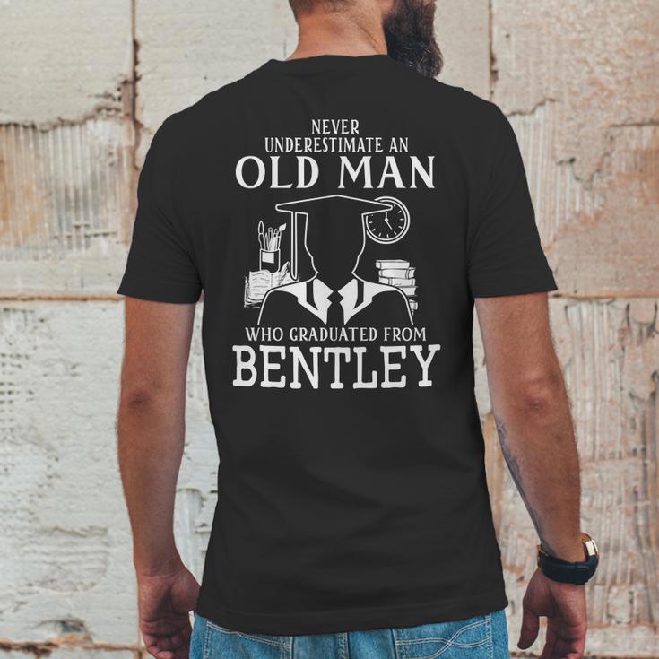 Never Underestimate An Old Man Who Graduated From BentleyShirt Long Sleeve Hoodie Sweatshirt Mens Back Print T-shirt Funny Gifts