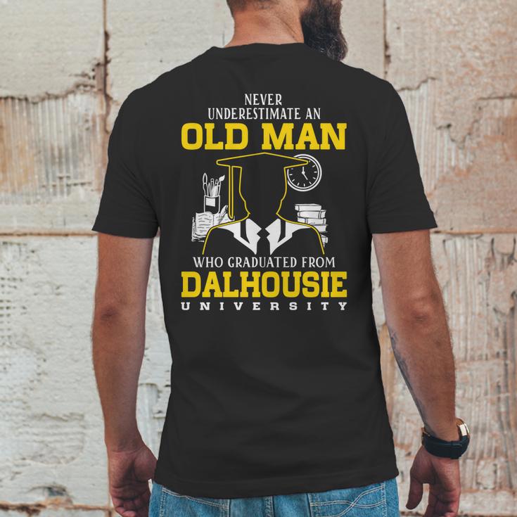 Never Underestimate An Old Man Who Graduated From Dalhousie University Mens Back Print T-shirt Funny Gifts