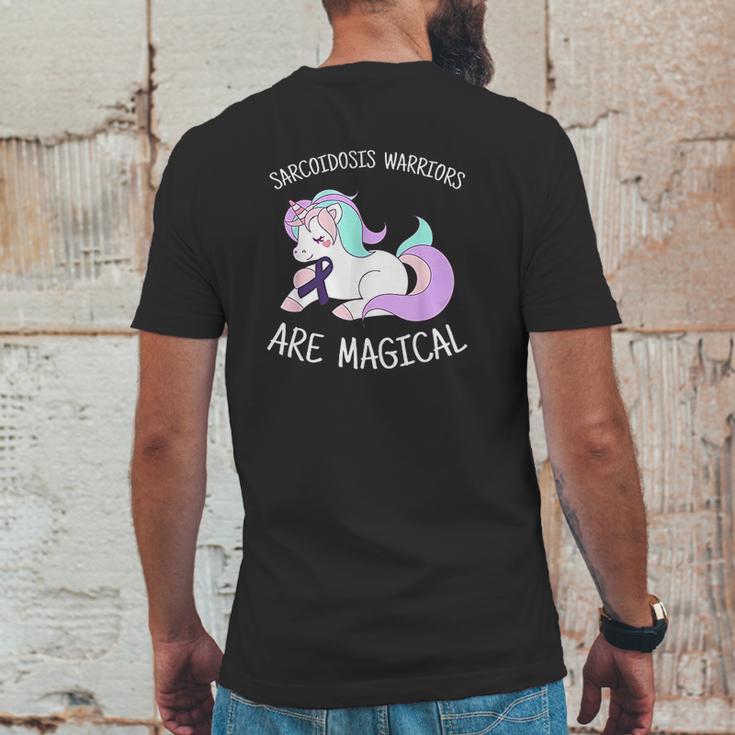 Unicorn Sarcoidosis Awareness Gift Sarcoidosis Warrior Mens Back Print T-shirt Funny Gifts