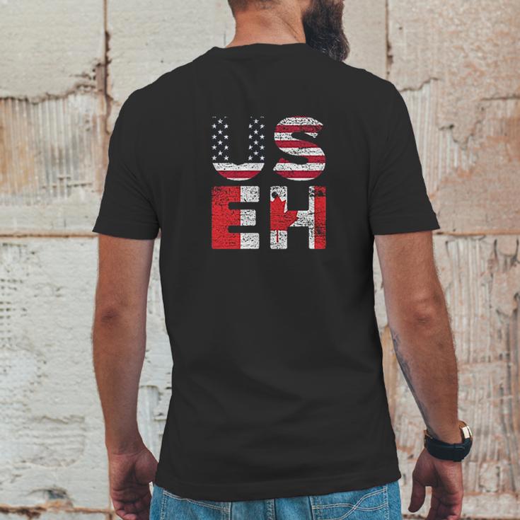 Usa Useh Us Flag Canada Mens Back Print T-shirt Funny Gifts