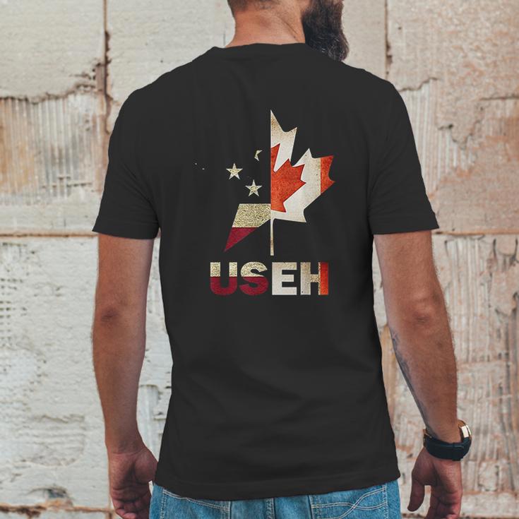 Useh Leaf Canadian American Flag Canada Usa Gift Mens Back Print T-shirt Funny Gifts