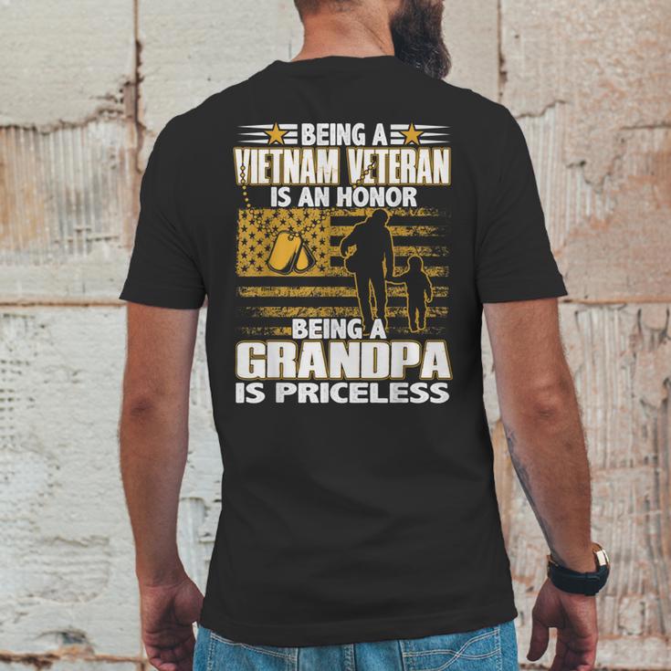 Mens Being Vietnam Veteran Is An Honor Grandpa Is Priceless Mens Back Print T-shirt Funny Gifts