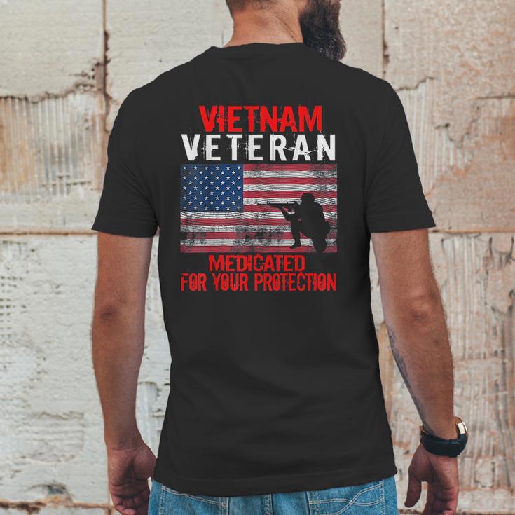 Vietnam Veteran Medicated For Your Protection Mens Back Print T-shirt Funny Gifts