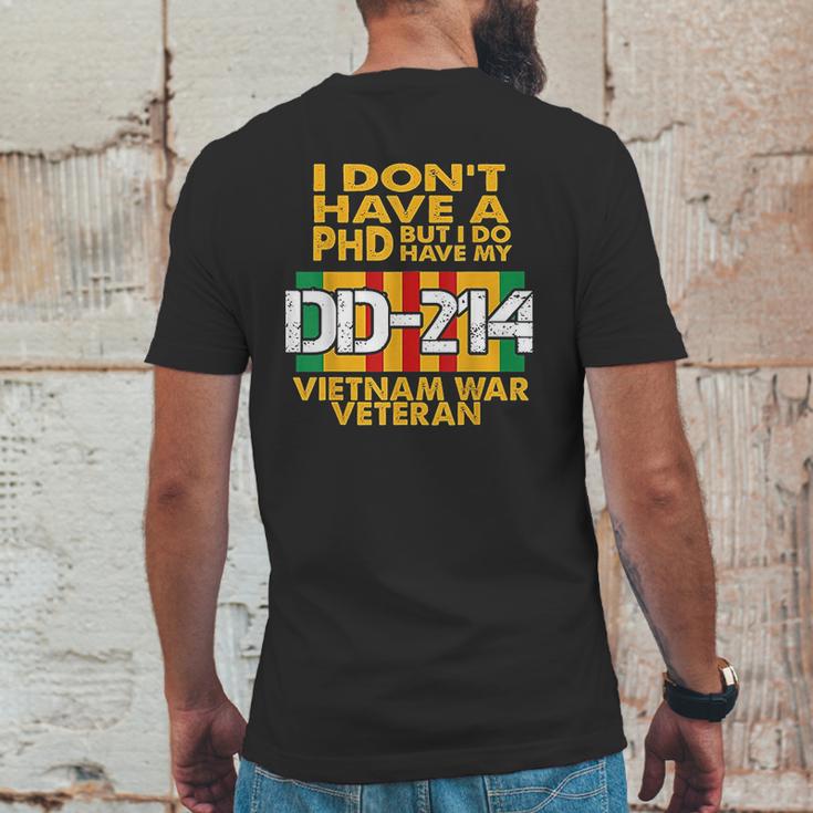 Vietnam Veteran Vietnam Veteran No Phd But Dd214 Mens Back Print T-shirt Funny Gifts