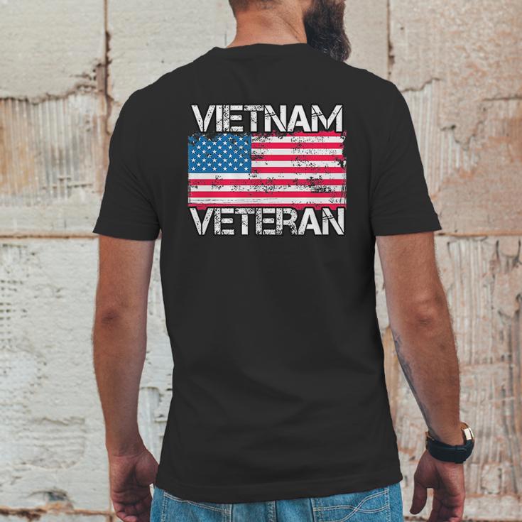 Vietnam Veteran Vintage Us Flag Military Vet Gift Mens Back Print T-shirt Funny Gifts