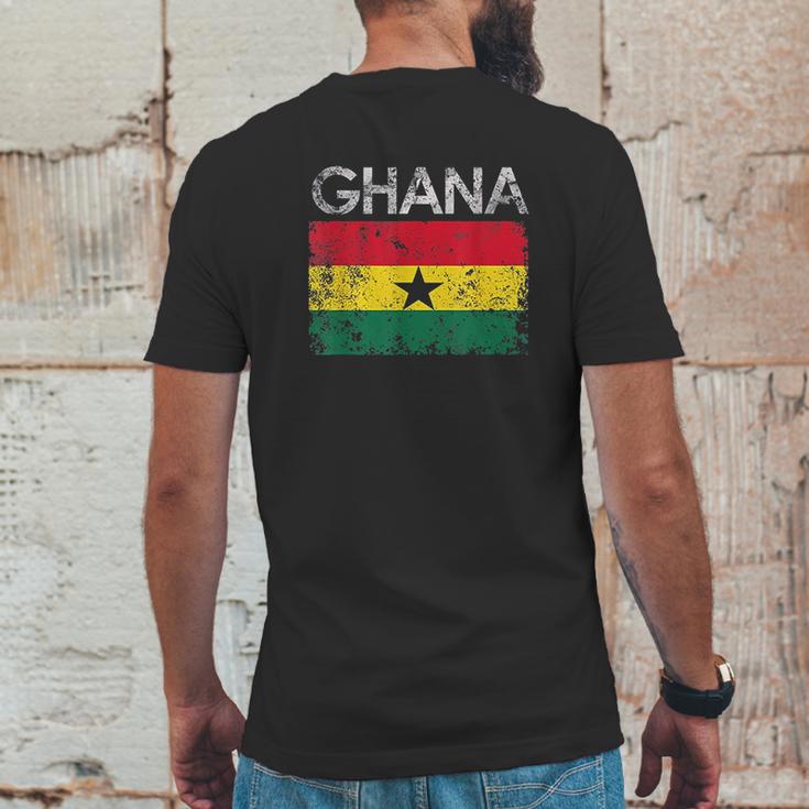 Vintage Ghana Ghanaian Flag Mens Back Print T-shirt Funny Gifts