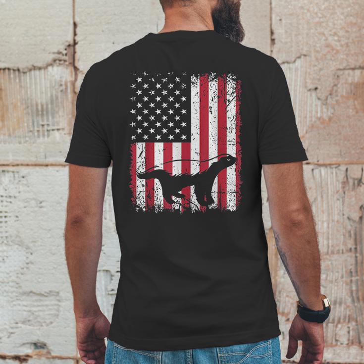 Vintage Honey Badger American Flag Animals Lover Mens Back Print T-shirt Funny Gifts