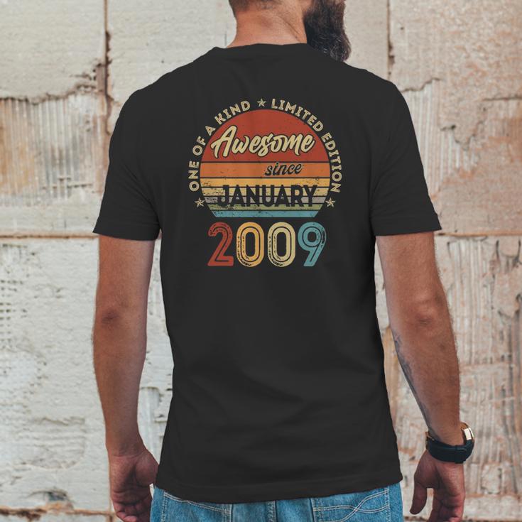 Vintage January 2009 Retro 13 Years Old 13Th Birthday Gift Mens Back Print T-shirt Funny Gifts