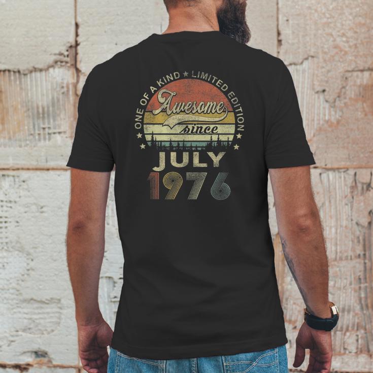 Vintage July 1976 Retro 45 Years Old 45Th Birthday Idea Mens Back Print T-shirt Funny Gifts