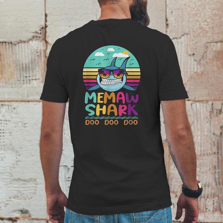 Vintage Memaw Shark Doo Doo Doo Birthday Gifts Mens Back Print T-shirt Funny Gifts