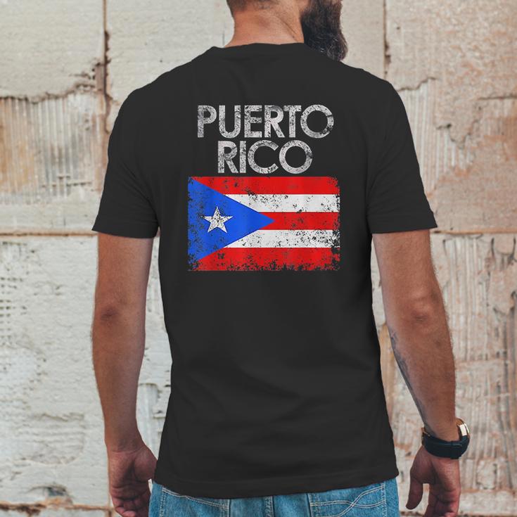 Vintage Puerto Rico Puerto Rican Flag Pride Gift Mens Back Print T-shirt Funny Gifts