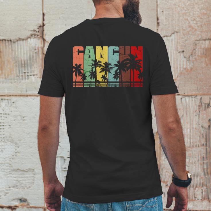 Vintage Retro Cancun Palm Tree Logo Mens Back Print T-shirt Funny Gifts