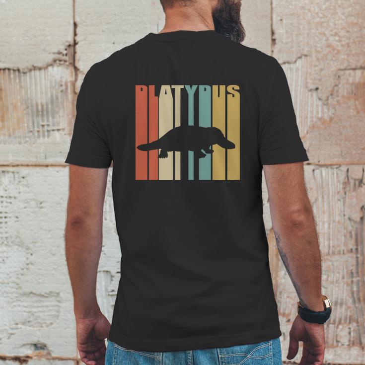 Vintage Retro Platypus Silhouette Mens Back Print T-shirt Funny Gifts