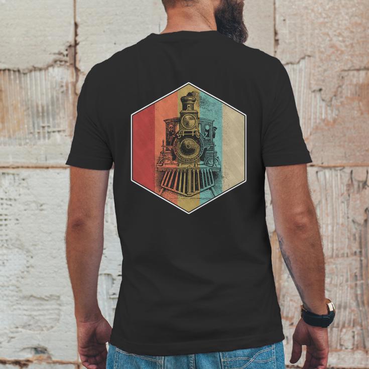 Vintage Retro Train Steam Engine Locomotive Trainspotting Gift Graphic Design Printed Casual Daily Basic Mens Back Print T-shirt Funny Gifts