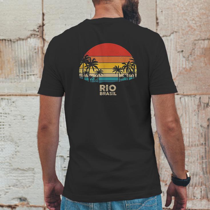 Vintage Rio De Janeiro - Brazil Beach Souvenir Mens Back Print T-shirt Funny Gifts