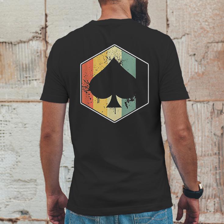 Vintage Spade Retro Poker Card Symbol Casino Mens Back Print T-shirt Funny Gifts