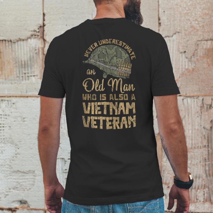 Vintage Veteran Grandpa Proud Army Vietnam Veteran Old Man Mens Back Print T-shirt Funny Gifts