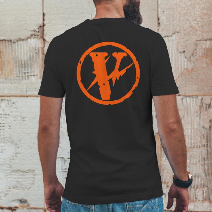 Vlone Friends Black Orange Tshirt Vlone Shirt Mens Back Print T-shirt Funny Gifts