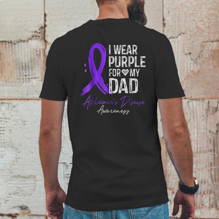 I Wear Purple For My Dad Alzheimer Disease Awareness Mens Back Print T-shirt Funny Gifts